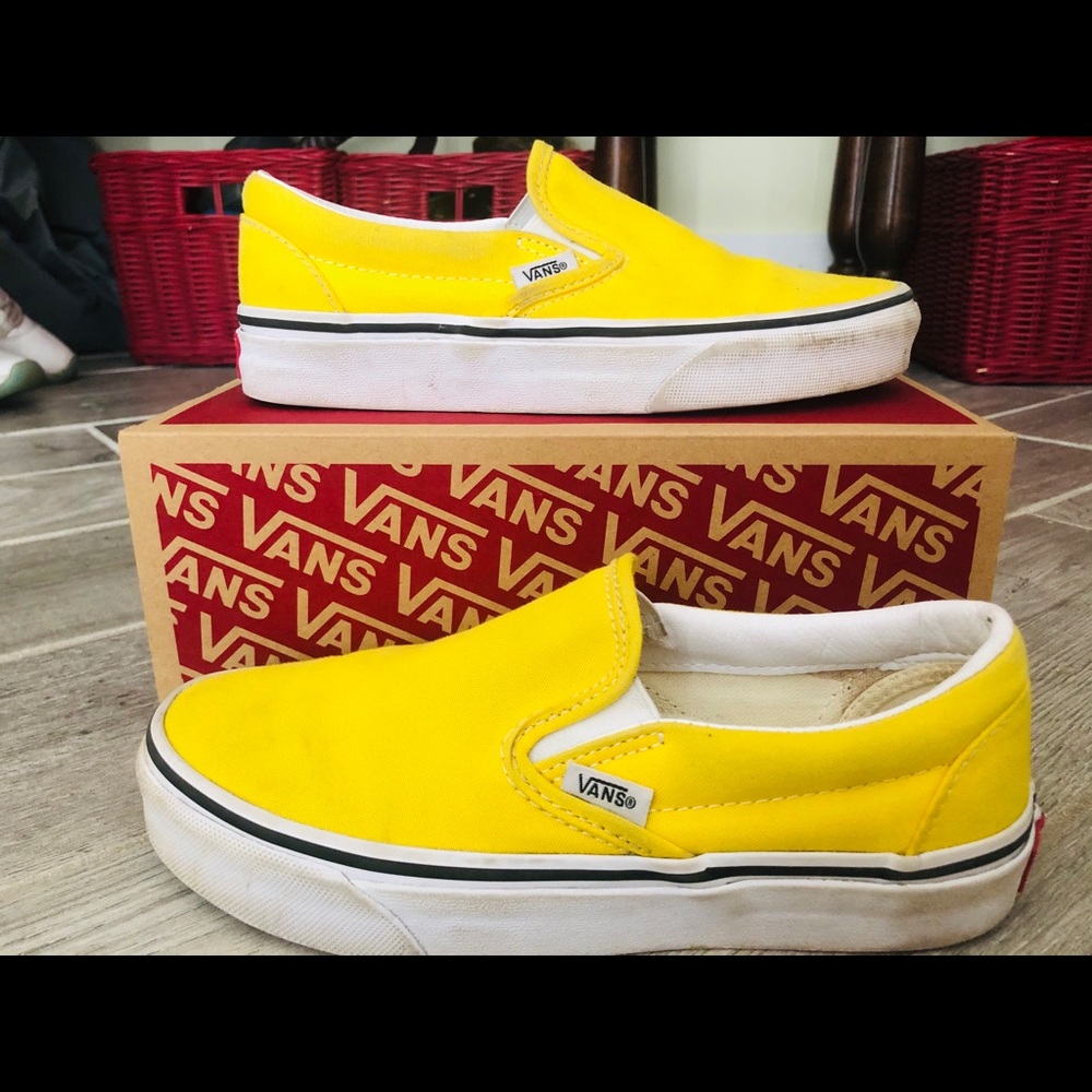 Yellow slip on vans
